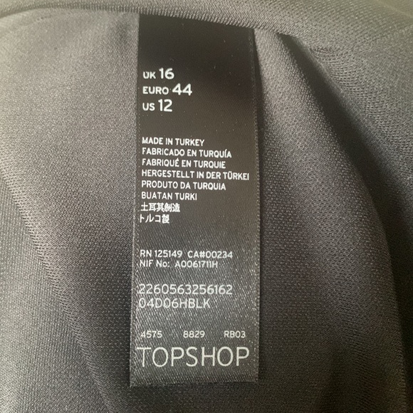 Topshop black top with white piping - Picture 4 of 6